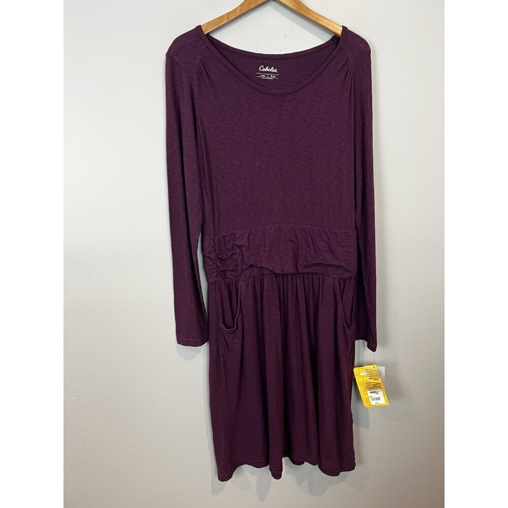 Cabela's Rosemont Women's L Drop Waist Purple Dress w/ Pockets Casual Country